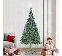 vidaXL Artificial Christmas Tree with Stand Green 210 cm PVC and Steel