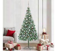 vidaXL Artificial Christmas Tree with Stand Green 210 cm PVC and Steel