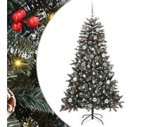 vidaXL Artificial Christmas Tree with Stand Green 83.5 x 83.5 x 150 cm, Living Room, Cone-Shaped Modern Decorative Christmas Tree, Pre-Lit Indoor with Warm White Lights for Holiday Decor