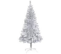 vidaXL Artificial Christmas Tree with Stand Home Holiday Wedding Party Xmas Decoration Tips Branches Tree Display Fake Plant Silver 150cm PET