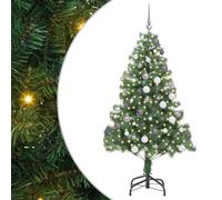 vidaXL Artificial Christmas Trees with 300 LEDs Green 180 cm PVC, Living Room, Modern Pre-Lit Christmas Tree, Cone-Shaped USB Decor, LED Lights, Festive Indoor Decoration, Holiday Ornament