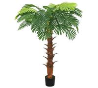 vidaXL 160 cm Artificial Cycas Palm Tree with Pot - Lifelike Faux Palm Plant for Indoor Decoration - Low Maintenance Green Houseplant Substitute
