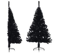 Vidaxl Artificial Half Christmas Tree With Stand Black 150 Cm Pvc