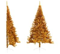 Vidaxl Artificial Half Christmas Tree With Stand Gold 240 Cm Pvc, Gold