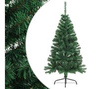 vidaXL Artificial Half Christmas Tree with Stand Home Office Christmas Fake Tree Plant Stand Seasonal Xmas Decoration Green 150 cm PVC