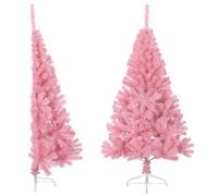 Vidaxl Artificial Half Christmas Tree With Stand Pink 120 Cm Pvc