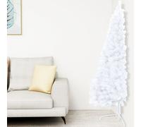 vidaXL Artificial Half Christmas Tree with Stand White 210 cm PVC Xmas Tree