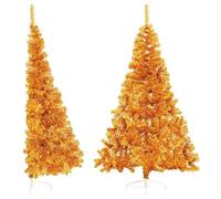 Artificial Half Christmas Tree with Stand Gold 180 cm PET