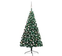 vidaXL Artificial Half Pre-lit Christmas Tree with Ball Set Xmas Tree Green