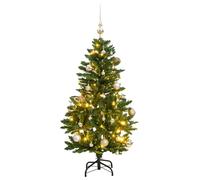vidaXL Artificial Hinged Christmas Tree 150 LEDs & Ball Set 120 cm