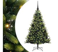vidaXL Artificial Hinged Christmas Tree 150 LEDs Green 120 cm, Living Room, Modern LED Christmas Tree, Holiday Decor, Festive Indoor Seasonal, Artificial Trees for Winter