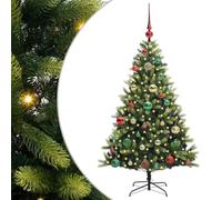 vidaXL Artificial Hinged Christmas Tree 150 LEDs Green 120 cm, Living Room, Modern LED Christmas Tree, Holiday Decor, Festive Indoor Seasonal, Artificial Trees for Winter