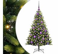 vidaXL Artificial Hinged Christmas Tree 150 LEDs Green 120 cm, Living Room, Modern LED Christmas Tree, Holiday Decor, Festive Indoor Seasonal, Artificial Trees for Winter