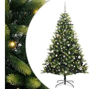 vidaXL Artificial Hinged Christmas Tree 150 LEDs Green 150 cm, Living Room, Modern LED Christmas Tree, Holiday Decor, Festive Indoor Seasonal, Artificial Trees for Winter