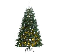 vidaXL Artificial Hinged Christmas Tree 300 LEDs & Ball Set 180 cm