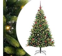 vidaXL Artificial Hinged Christmas Tree 300 LEDs Green 180 cm, Living Room, Modern LED Christmas Tree, Holiday Decor, Festive Indoor Seasonal, Artificial Trees for Winter
