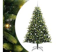 vidaXL Artificial Hinged Christmas Tree 300 LEDs Green 180 cm, Living Room, Modern LED Christmas Tree, Holiday Decor, Festive Indoor Seasonal, Artificial Trees for Winter