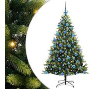 vidaXL Artificial Hinged Christmas Tree 300 LEDs Green 180 cm, Living Room, Modern LED Christmas Tree, Holiday Decor, Festive Indoor Seasonal, Artificial Trees for Winter