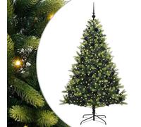 vidaXL Artificial Hinged Christmas Tree 300 LEDs Green 180 cm, Living Room, Modern LED Christmas Tree, Holiday Decor, Festive Indoor Seasonal, Artificial Trees for Winter