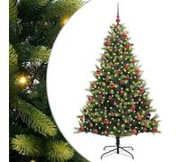 vidaXL Artificial Hinged Christmas Tree 300 LEDs Green 180 cm, Living Room, Modern LED Christmas Tree, Holiday Decor, Festive Indoor Seasonal, Artificial Trees for Winter
