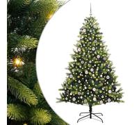 vidaXL Artificial Hinged Christmas Tree 300 LEDs Green 240 cm, Living Room, Modern LED Christmas Tree, Holiday Decor, Festive Indoor Seasonal, Artificial Trees for Winter
