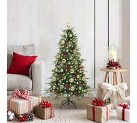 Artificial Hinged Christmas Tree with Stand PE and PVC Decor Modern USB vidaXL