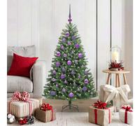Vidaxl Artificial Hinged Christmas Tree Green 120 Cm Pvc And Metal