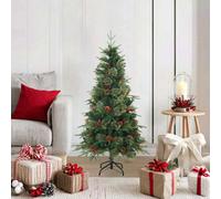 Vidaxl Artificial Hinged Christmas Tree Green 120 Cm Pvc, Pe And Steel