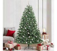 Vidaxl Artificial Hinged Christmas Tree Green 210 Cm Pvc And Metal