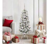 vidaXL Artificial Hinged Christmas Tree Green and White 120 cm