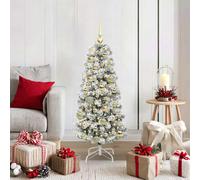 vidaXL Artificial Hinged Christmas Tree Green and White 120 cm