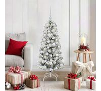 vidaXL Artificial Hinged Christmas Tree Green and White 120 cm