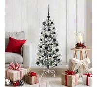 Vidaxl Artificial Hinged Christmas Tree Green And White 120 Cm