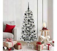 Vidaxl Artificial Hinged Christmas Tree Green And White 150 Cm