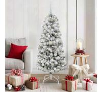 Vidaxl Artificial Hinged Christmas Tree Green And White 150 Cm