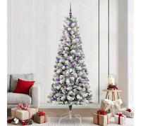 Vidaxl Artificial Hinged Christmas Tree Green And White 240 Cm