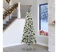 Vidaxl Artificial Hinged Christmas Tree Green And White 240 Cm