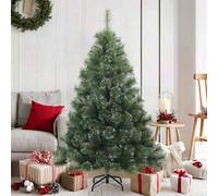 Artificial Hinged Christmas Tree with Stand PVC, steel Decor Branches vidaXL