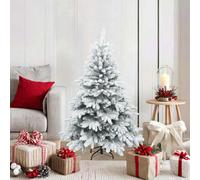 Vidaxl Artificial Hinged Christmas Tree Snow Flocked White 120 Cm