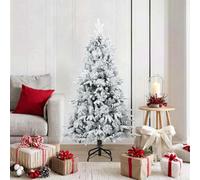 Vidaxl Artificial Hinged Christmas Tree Snow Flocked White 150 Cm