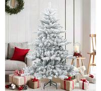 Vidaxl Artificial Hinged Christmas Tree Snow Flocked White 150 Cm