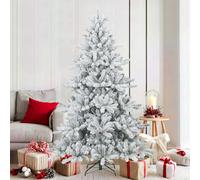 Vidaxl Artificial Hinged Christmas Tree Snow Flocked White 180 Cm