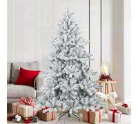 Vidaxl Artificial Hinged Christmas Tree Snow Flocked White 180 Cm
