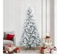 Vidaxl Artificial Hinged Christmas Tree Snow Flocked White 240 Cm