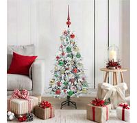 Vidaxl Artificial Hinged Christmas Tree White 120 Cm Pe And Pvc