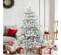Vidaxl Artificial Hinged Christmas Tree White 150 Cm Pvc And Steel