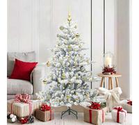 Vidaxl Artificial Hinged Christmas Tree White 150 Cm Pvc And Steel