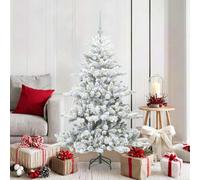 vidaXL Artificial Hinged Christmas Tree White 150 cm PVC and Steel