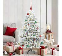 vidaXL Artificial Hinged Christmas Tree White 150 cm PVC and Steel