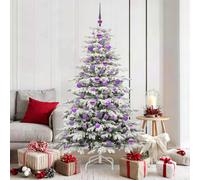 vidaXL Artificial Hinged Christmas Tree White 180 cm PE and PVC
